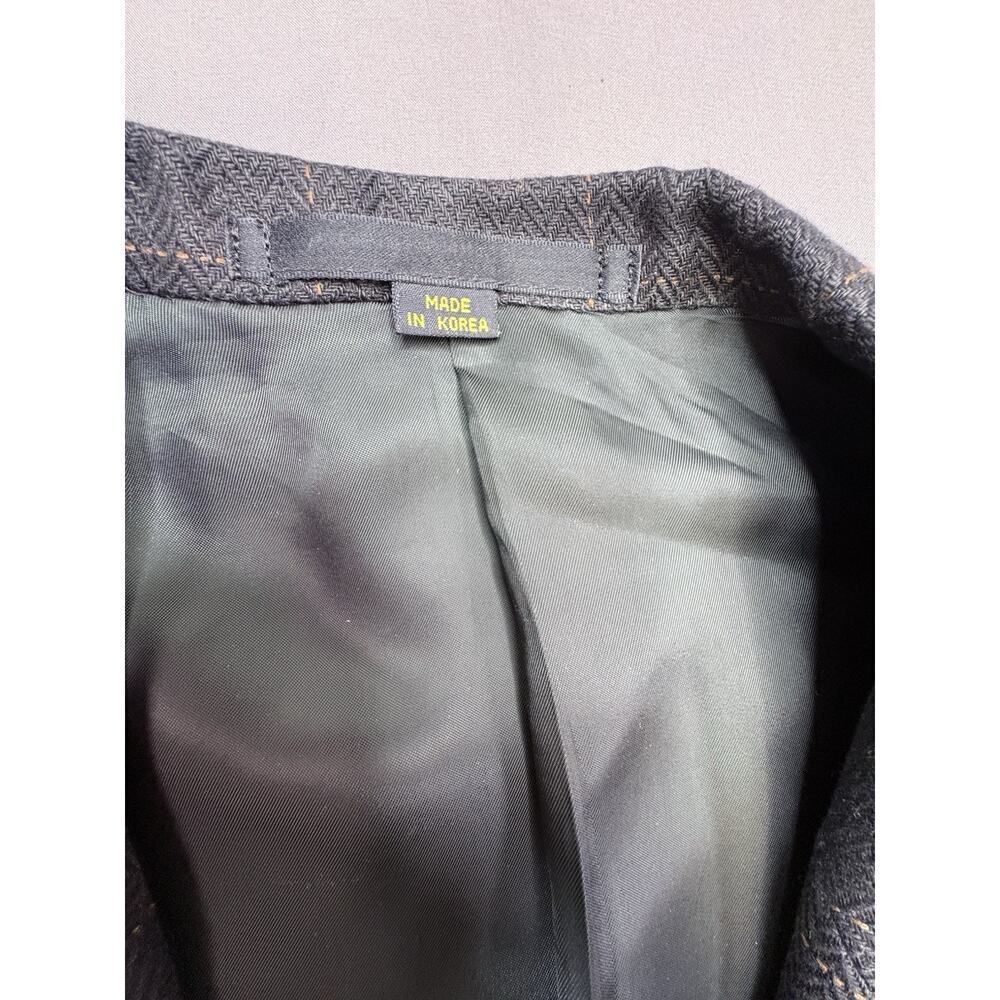 Bachrach Men’s Silk Black Blazer 42L Herringbone Weave Windowpane Check Pattern - Picture 8 of 10